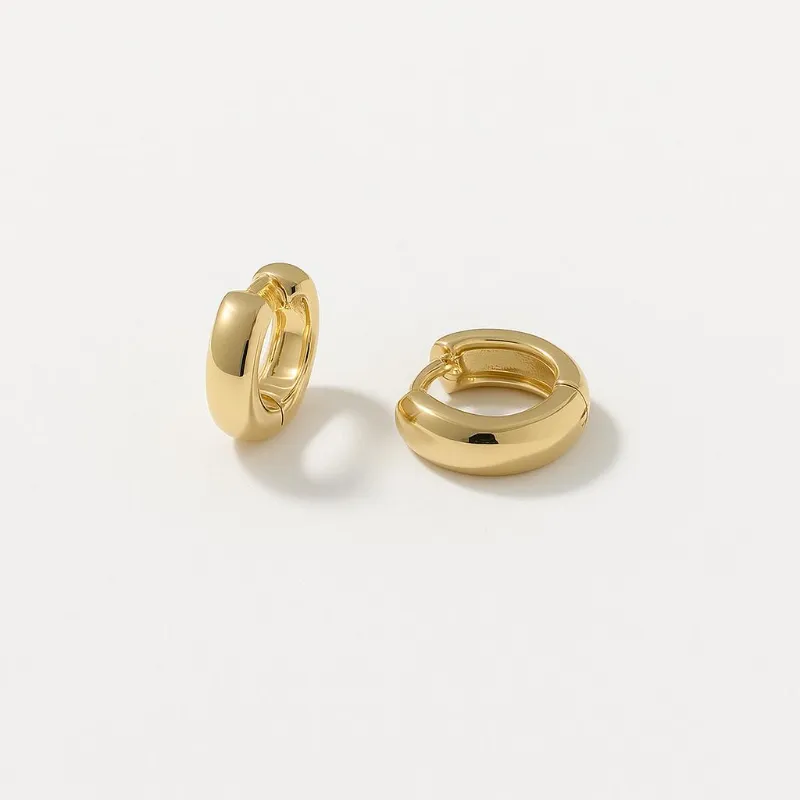 Brinco Argola Lisa Coleção Prime Banho Ouro 18k Semijoia
