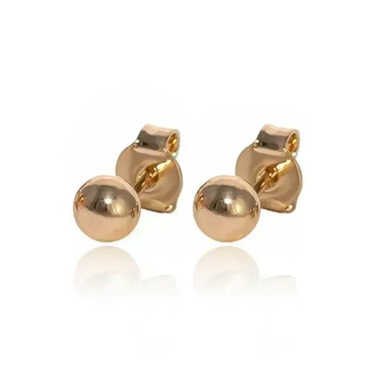 Brinco Fabiana Bola Lisa - Mini Banho Ouro 18k Semijoia