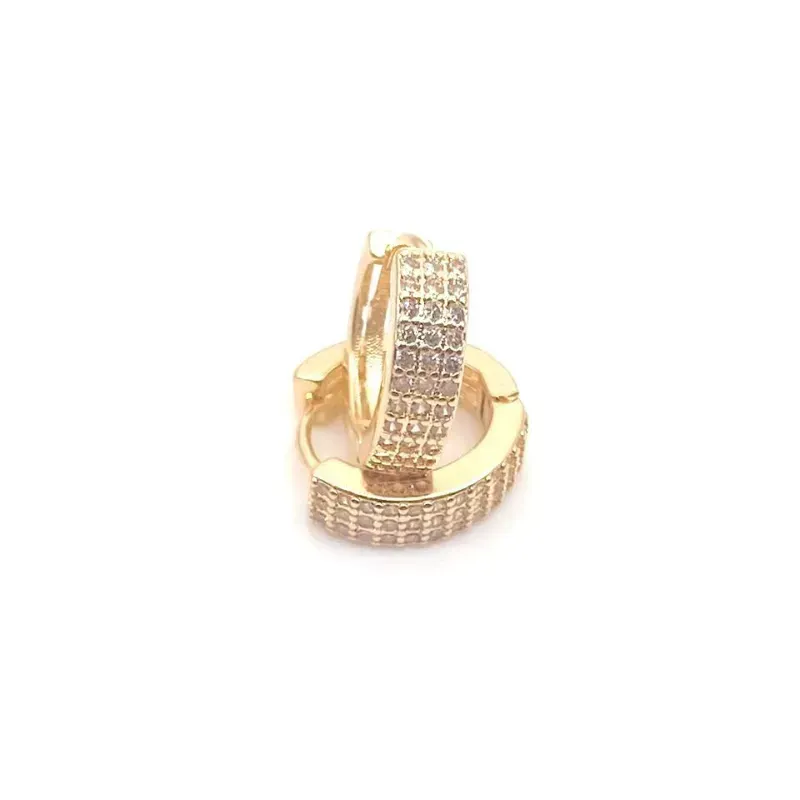 Brinco Argola Crajevada Retangular Médio Banho Ouro 18k Semijoia