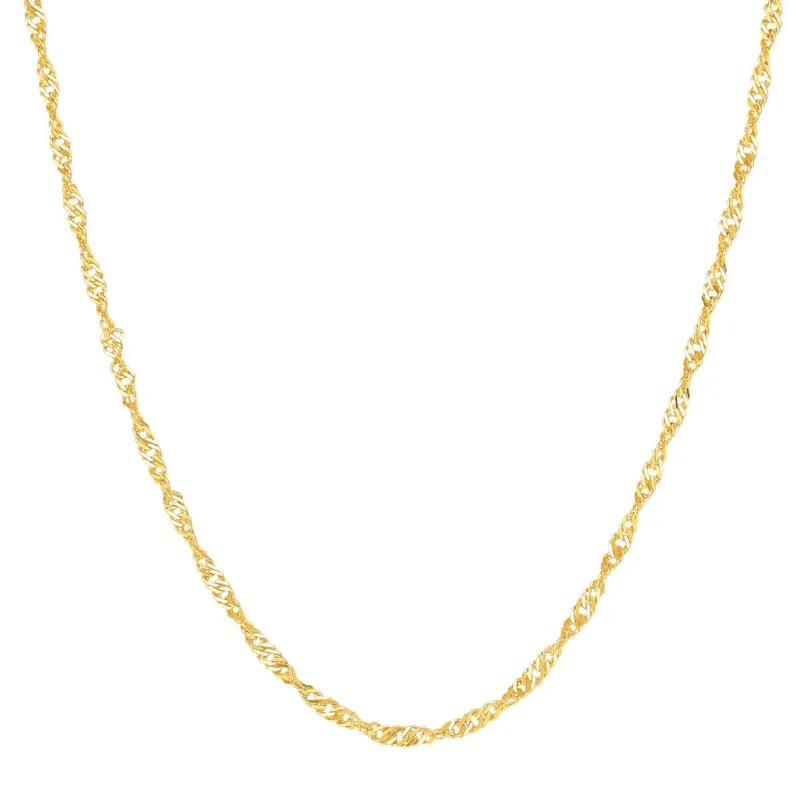 Colar Malha Torcida Singapura Essencial 45CM Banhado Em Ouro