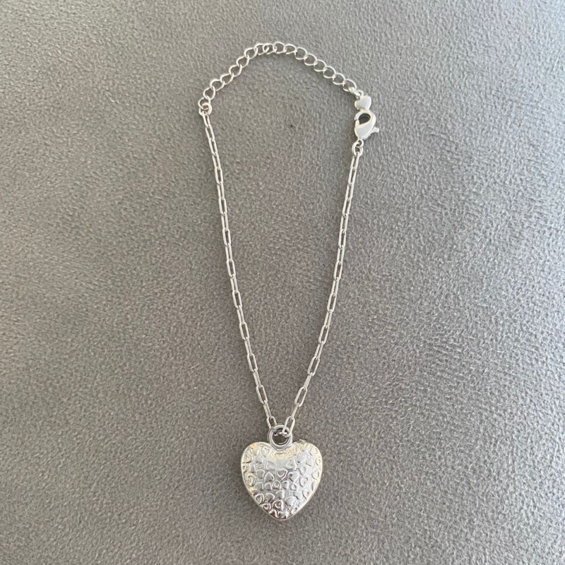 Pulseira Elos Coração Grande Essencial Banhado Em Ouro