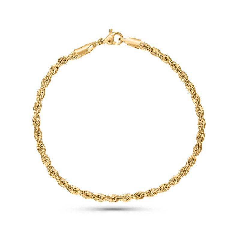 Pulseira Cordão Baiano Delicada Francisca Banhado Em Ouro