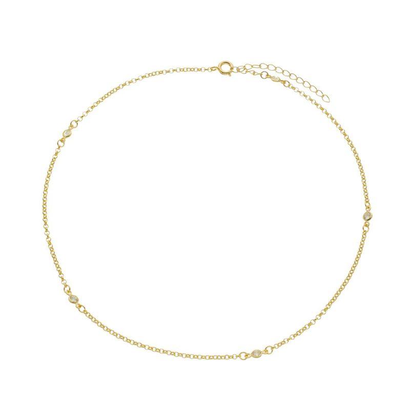 Colar Choker Pontos De Luz Lais Essencial 40CM Banhado Em Ouro