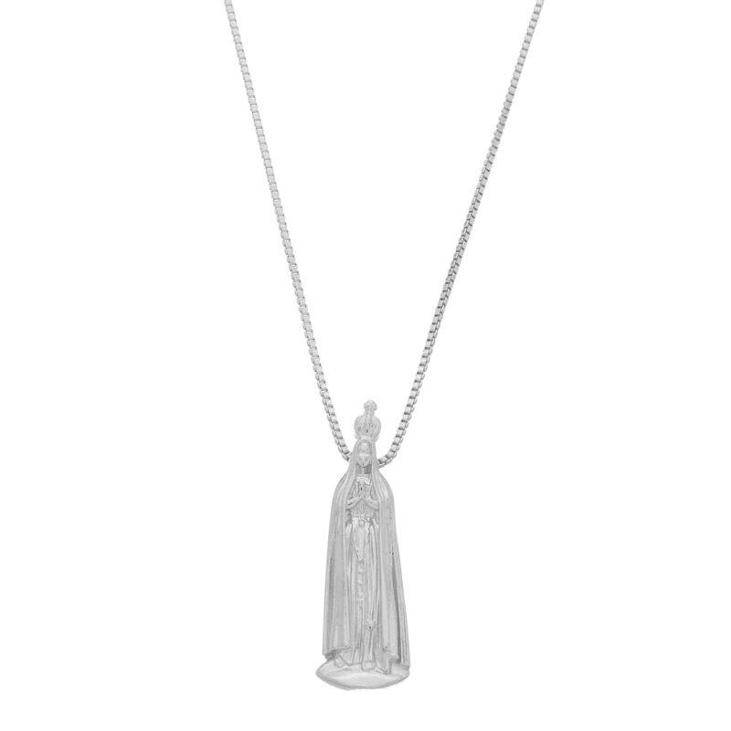 Colar Nossa Senhora Aparecida Essencial 45CM Banhado Em Ródio