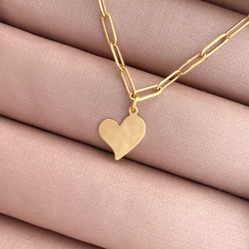 Pulseira Coração Esticadinho Liso Essencial Banhado Em Ouro