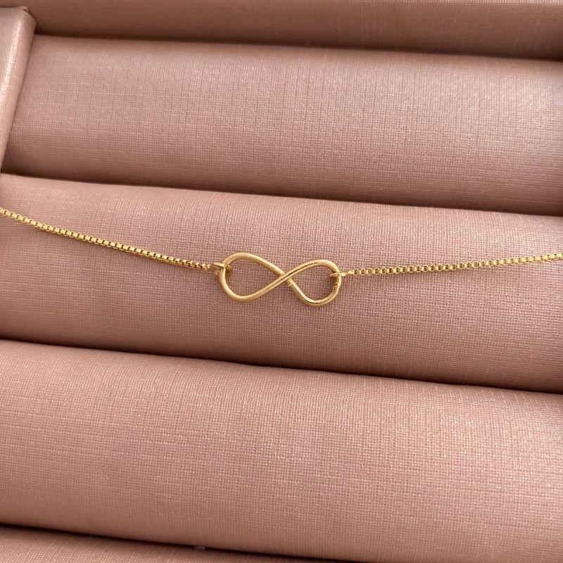 Pulseira Infinito Silva Essencial Banhado Em Ouro