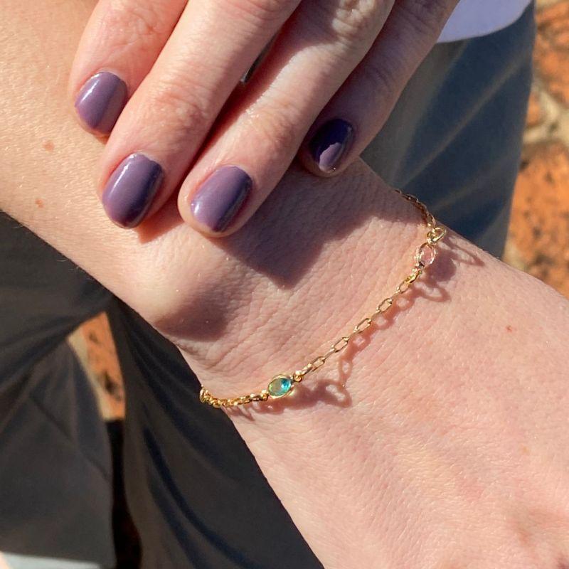 Pulseira Zircônias Coloridas Jardim Secreto Banhado Em Ródio