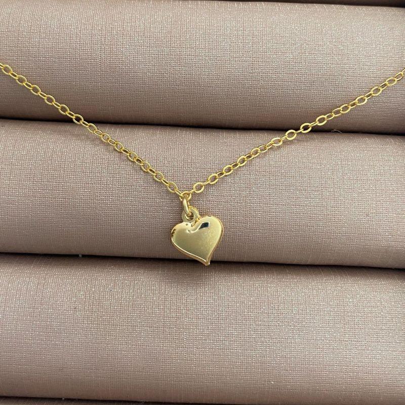 Pulseira Coração Pequeno Liso Essencial Banhado Em Ouro