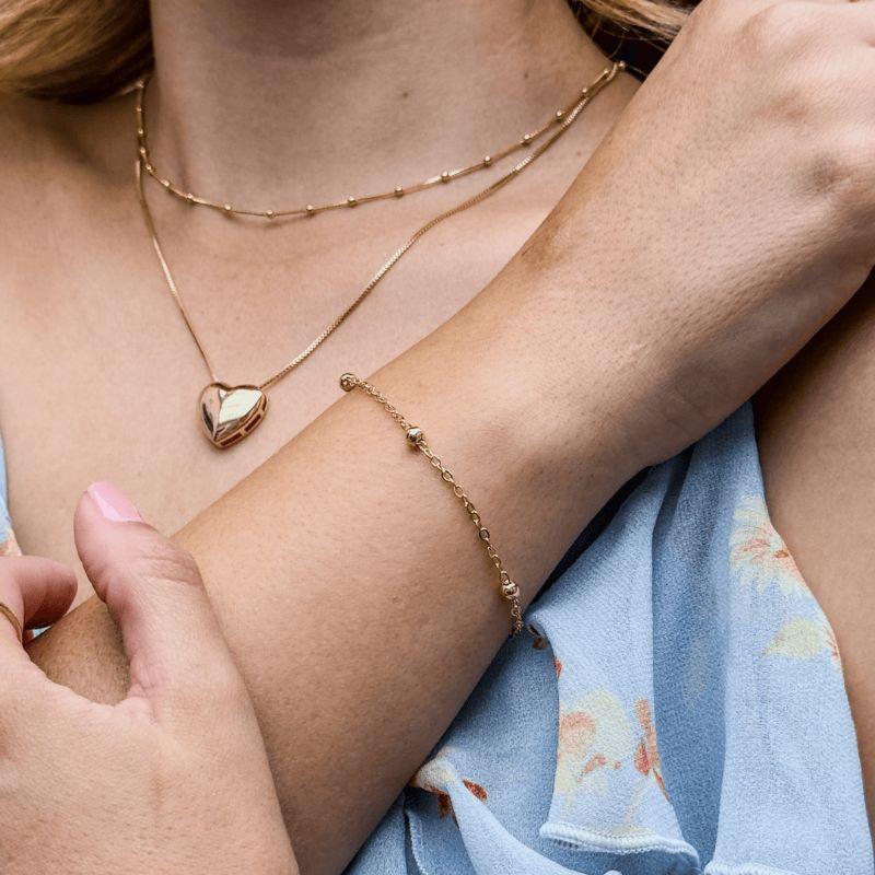 Colar Choker De Bolinhas Aura 40CM Banhado Em Ródio