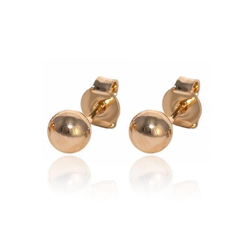 Brinco Fabiana Bola Lisa Médio Banho Ouro 18k Semijoia
