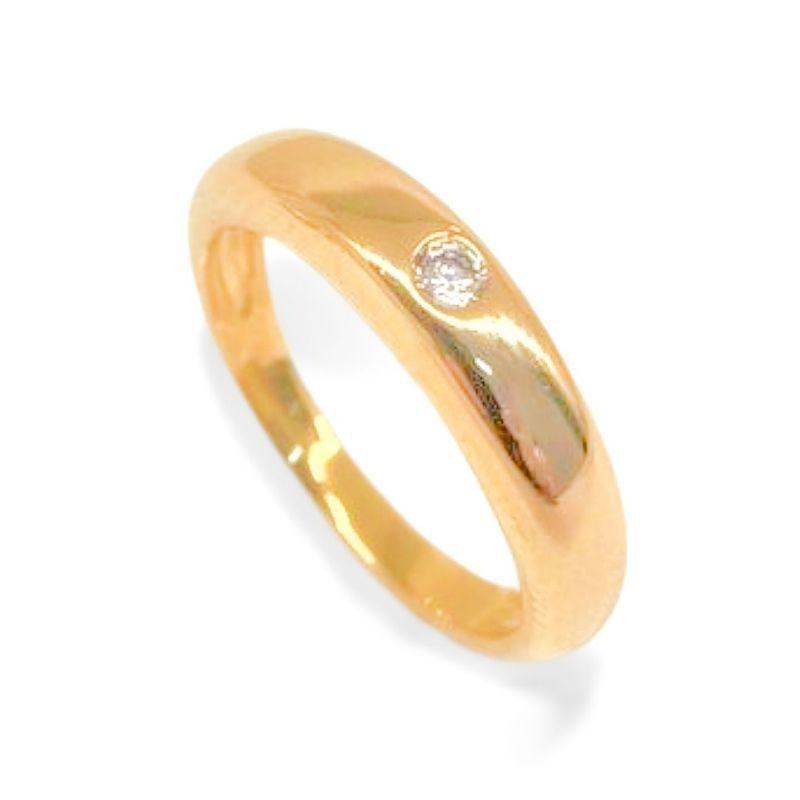 Anel Liso Ponto De Luz Amora Banhado Em Ouro 18k
