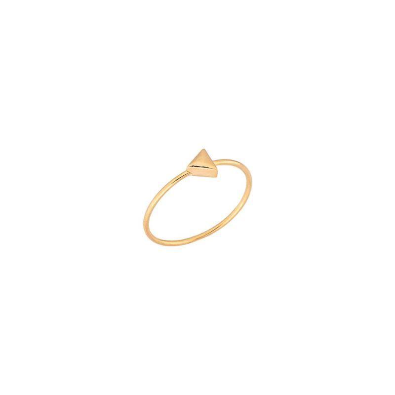 Anel Triângulo Liso Essencial Banhado Em Ouro 18k