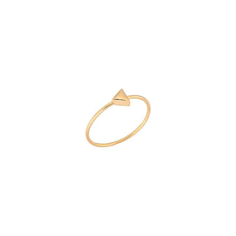 Anel Triângulo Liso Ouro Banhado Em Ouro 18k
