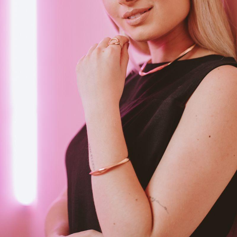 Bracelete Trançado Aurora Banhado Em Ouro