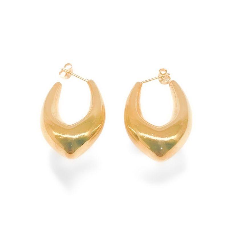 Brinco Argola Lisa Grande Banho Ouro 18k Semijoia