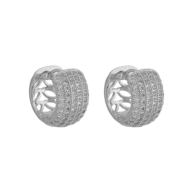 Brinco Argola Rafa Banho Ródio Branco Semijoia