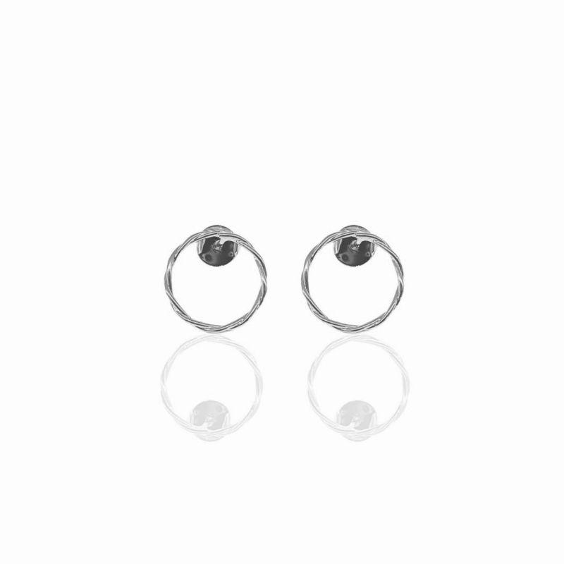 Brinco Circulo Torcidinho Banho Ouro 18k Semijoia