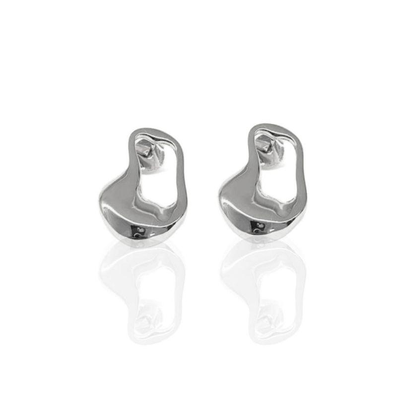 Brinco Minimalista Organico Banho Ouro 18k Semijoia