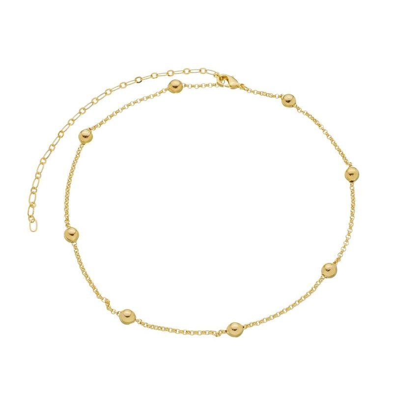 Colar Choker Bolas Alice Essencial 40CM Banhado Em Ouro
