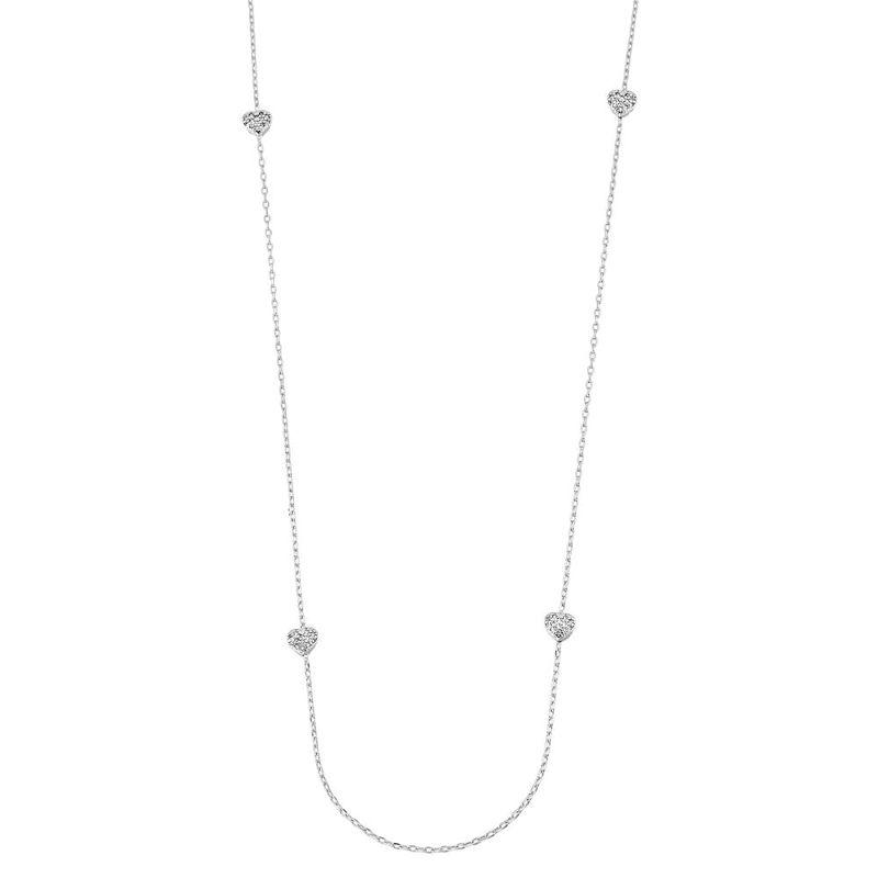 Colar Longo Com Corações Essencial 277983CM