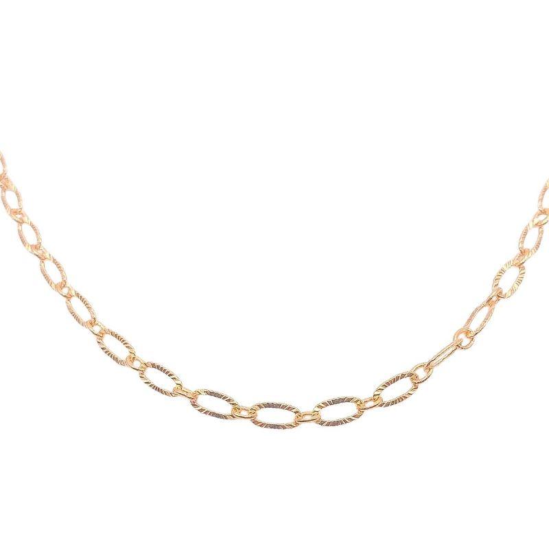 Colar Longo De Elos Frisado Brilhante Essencial 70CM Banhado Em Ouro