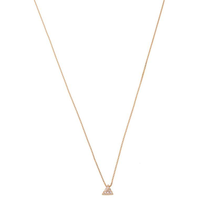 Colar Triangulo Pequeno Cravejado Essencial 296724CM