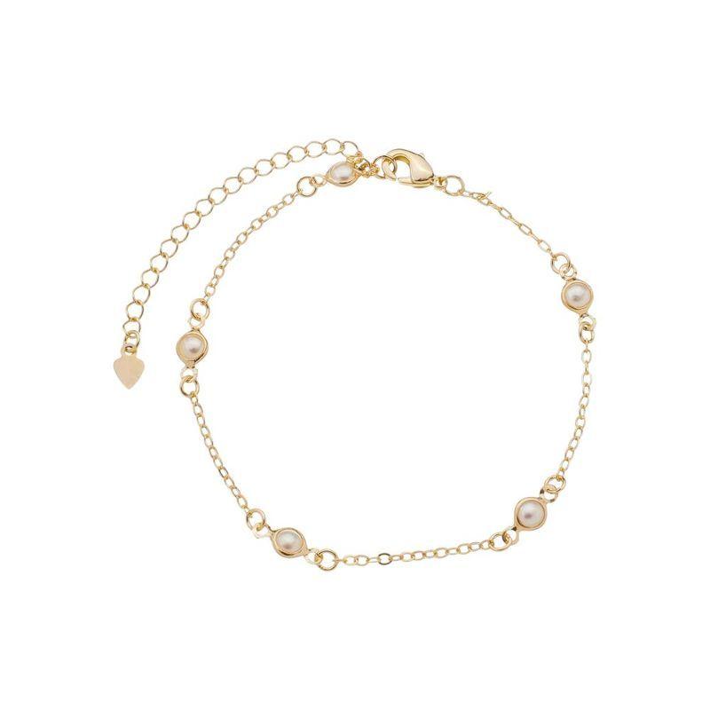 Pulseira Bolinha De Pérola Ana Banhado Em Ouro