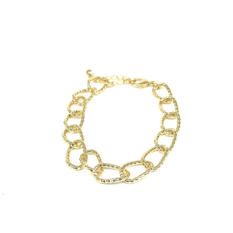 Pulseira De Elos Detalhados Essencial Banhado Em Ouro