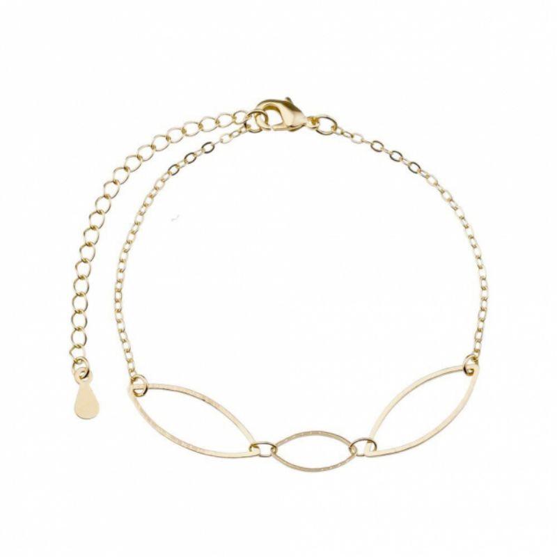 Pulseira Elos Lisos Essencial Banhado Em Ouro