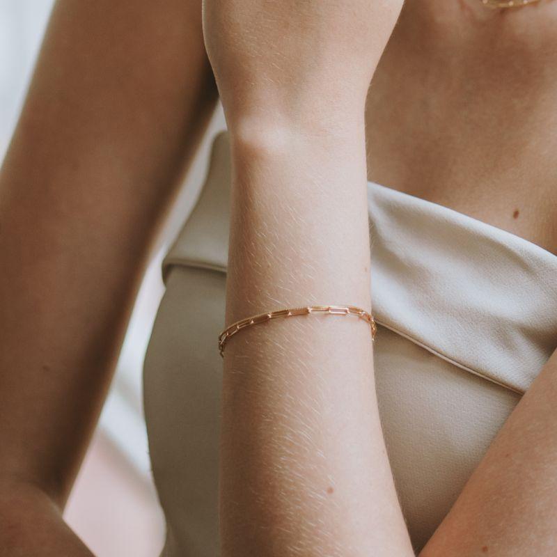 Pulseira Elos Mel Banhado Em Ouro