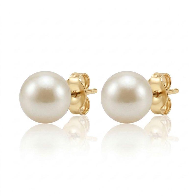 Brinco Esfera Pérola M 8Mm Best Seller Banho Ouro 18K Banho Ouro 18k Semijoia