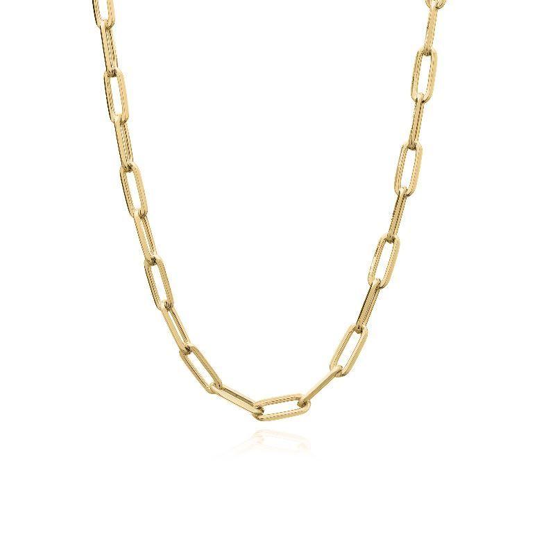 Colar Choker Elos Compridos Essencial 40CM Banhado Em Ouro
