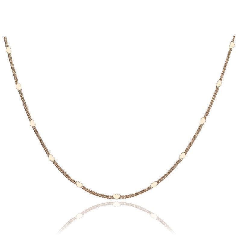 Colar Longo De Coração Essencial 70CM Banhado Em Ouro
